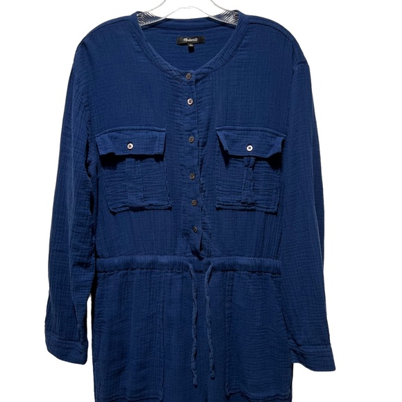 MADEWELL light-spun tapered-leg jumpsuit one piece gauze drawstring pockets - Picture 5 of 12